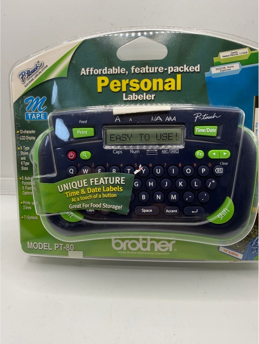 Brother PT-80 Personal Labeler with M Tape - Feature-Packed and Easy to Use